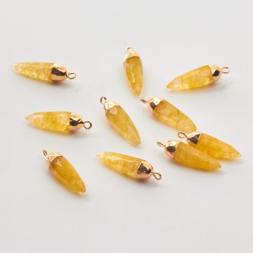 Cytryn zawieszka grot fasetowany w okuciu 26,5mm Cytryn zawieszka grot fasetowany w okuciu 26,5mm