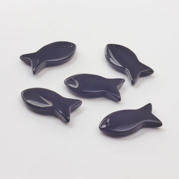 Onyks zawieszka rybka 39,5mm