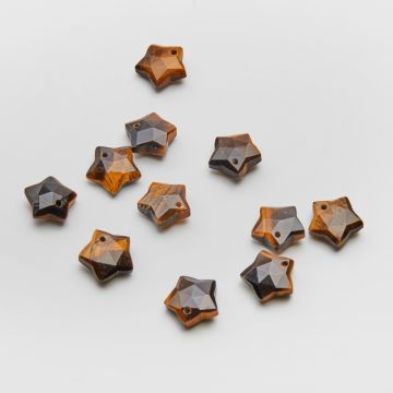 Tygrysie oko gwiazdka fasetowana zawieszka 12mm