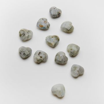 Labradoryt serce fasetowane zawieszka 11,5x12mm