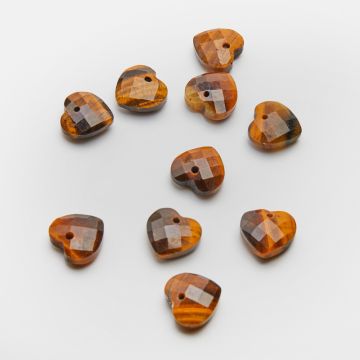 Tygrysie oko serce fasetowane zawieszka 11,5x12mm