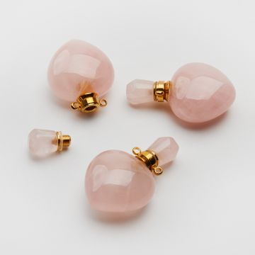 Zawieszka perfumetka z kryształu górskiego różowego odkręcana 35,5mm