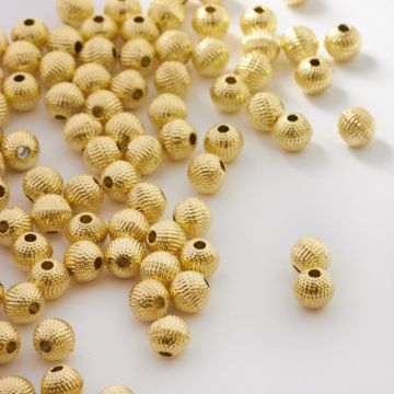 Koralik metalowy kulka karbowana 6mm