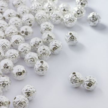 Koraliki metalowe kulki w kółeczka 8mm