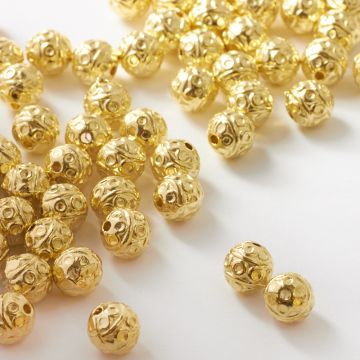 Koraliki metalowe kulki w kółeczka 8mm