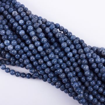 Koral niebieski naturalny kulka gładka 6mm Koral niebieski naturalny kulka gładka 6mm