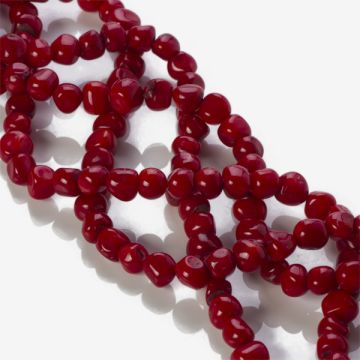 Koral bambusowy kamyczki nieregularne wiśniowe 6-7mm Koral bambusowy kamyczki nieregularne wiśniowe 6-7mm