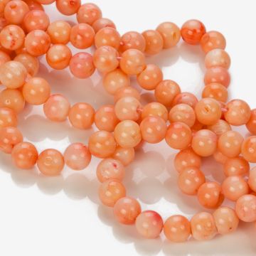 Koral bambusowy kulka łososiowa 8-9mm Koral bambusowy kulka łososiowa 8-9mm