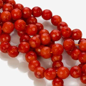 Koral bambusowy kulka fasetowana ruda 11-12mm Koral bambusowy kulka fasetowana ruda 11-12mm