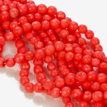 Koral bambusowy kulka fasetowana malinowa 7-8mm Koral bambusowy kulka fasetowana malinowa 7-8mm