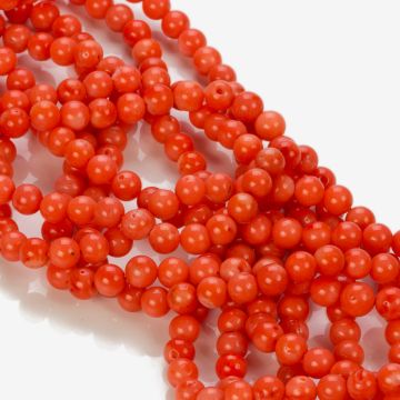 Koral bambusowy kulka ciemny łosoś 5-6mm Koral bambusowy kulka ciemny łosoś 5-6mm