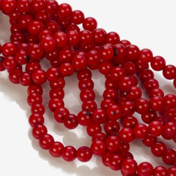 Koral bambusowy kulka czerwona 6-7mm Koral bambusowy kulka czerwona 6-7mm