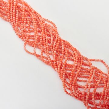 Koral różowy kulka fasetowana 2,5mm Koral różowy kulka fasetowana 2,5mm