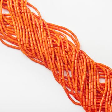 Koral pomarańczowy walec gładki 4,5x3mm Koral pomarańczowy walec gładki 4,5x3mm