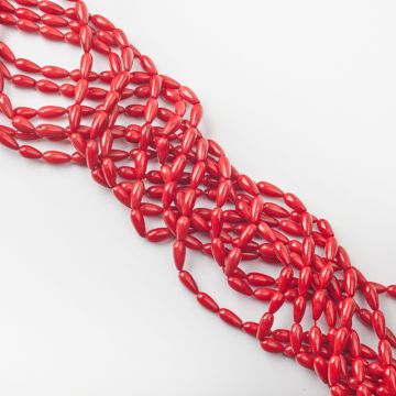 Koral czerwony łezka gładka 10-12mm Koral czerwony łezka gładka 10-12mm