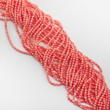 Koral różowy kulka fasetowana 3,5mm Koral różowy kulka fasetowana 3,5mm