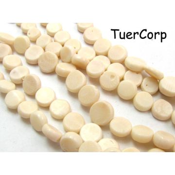 Koral bambusowy krążki białe 10mm Koral bambusowy krążki białe 10mm