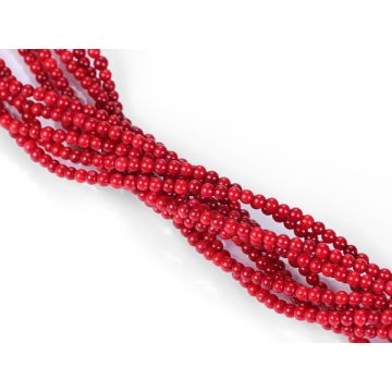 Koral bambusowy kulka wiśniowa 3-4mm Koral bambusowy kulka wiśniowa 3-4mm