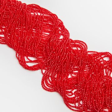 Kryształki kulki fasetowane deep red 2mm