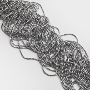 Kryształki kulki fasetowane silver 2mm