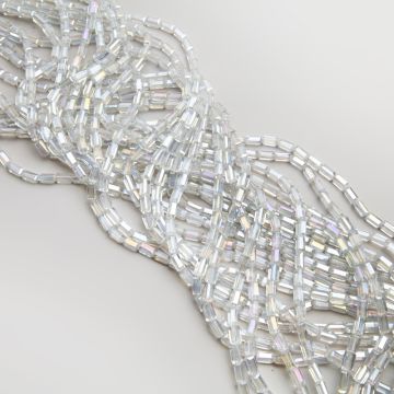 Kryształki słupki fasetowane crystal AB 4,5x8,5mm