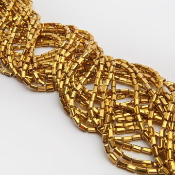 Kryształki słupki fasetowane old gold 4,5x8,5mm