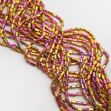 Kryształki słupki fasetowane fire red 4,5x8,5mm