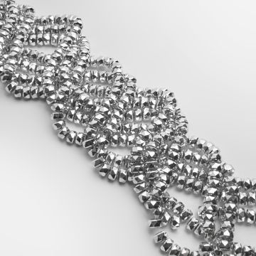 Kryształki oponki fasetowane silver 5x7,5mm