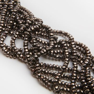 Kryształki oponki fasetowane hematite 5x7,5mm