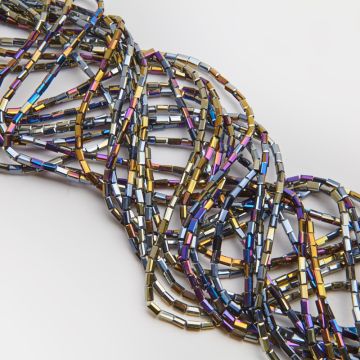 Kryształki słupki fasetowane jet AB 2,5x4,5mm