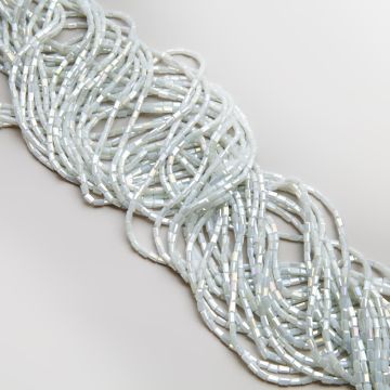 Kryształki słupki fasetowane ceramic white AB 2,5x4,5mm