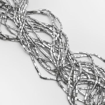 Kryształki słupki fasetowane silver 2,5x4,5mm