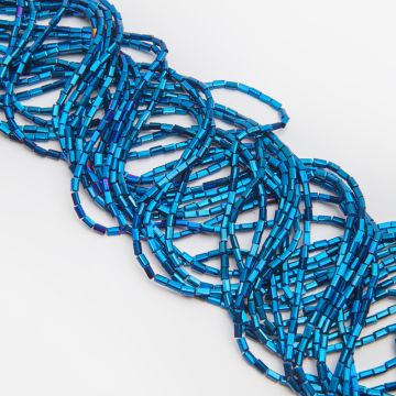 Kryształki słupki fasetowane blue hematite 2,5x4,5mm