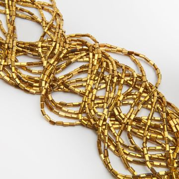 Kryształki słupki fasetowane old gold 2,5x4,5mm