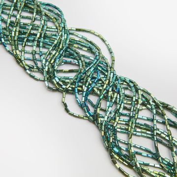 Kryształki słupki fasetowane emerald AB 2,5x4,5mm