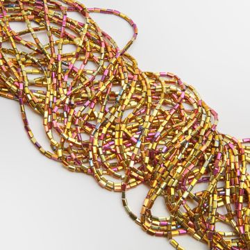 Kryształki słupki fasetowane golden fire 2,5x4,5mm