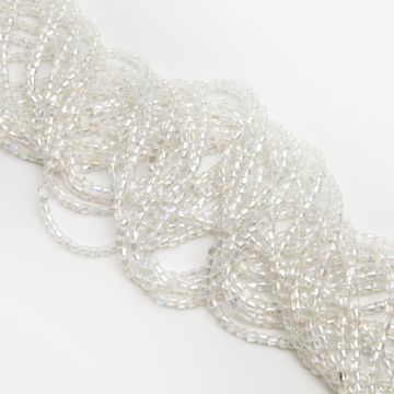 Kryształki walce fasetowane crytal AB 3,5x4mm