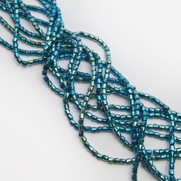 Kryształki walce fasetowane metalic green 5x5,5mm