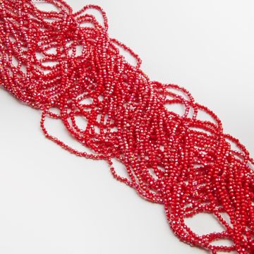 Kryształki kulki fasetowane ceramic red AB 3mm