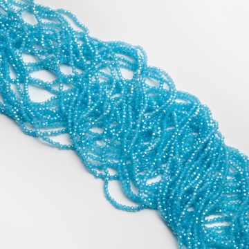 Kryształki kulki fasetowane blue AB 3mm