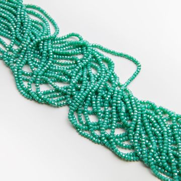 Kryształki oponki fasetowane turquise AB 3x4mm