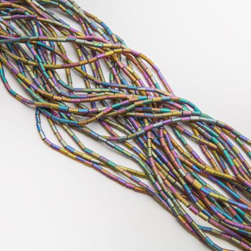 Kryształki słupek gładki mat multicolor 2,5x5mm