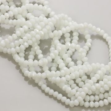 Kryształki oponki fasetowane white stone 3x4mm Kryształki oponki fasetowane white stone 3x4mm