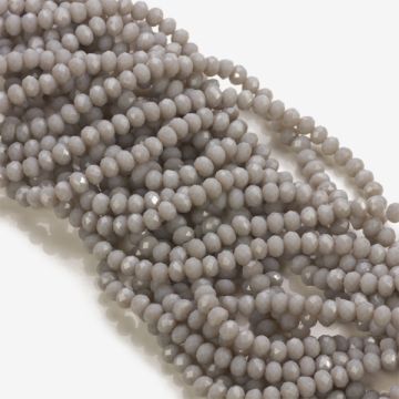 Kryształki oponki fasetowane full grey 3,5x4mm