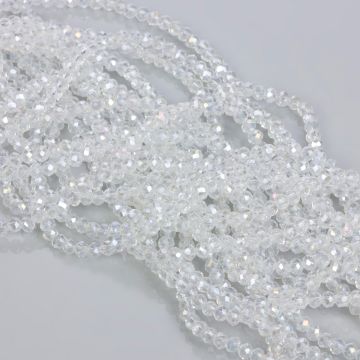 Kryształki oponki fasetowane crystal AB 3,5x4mm