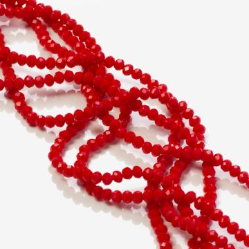 Kryształki oponki fasetowane full red 3,5x4mm