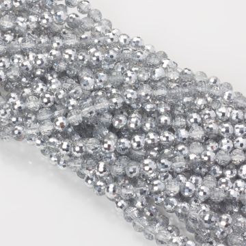 Kryształki kulki fasetowane 96 cuts half silver 6mm