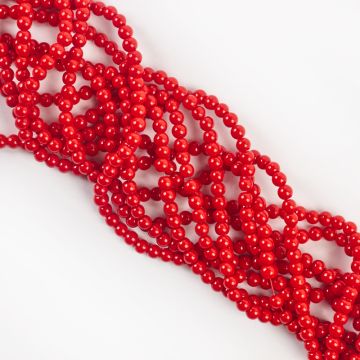 Koraliki szklane powlekane karminowe 4mm