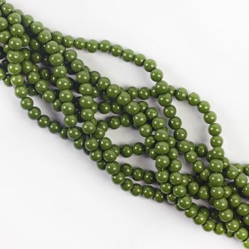 Koraliki szklane powlekane zielone 6mm