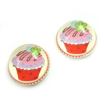 Kaboszon szklany okrągły ciastko 20mm